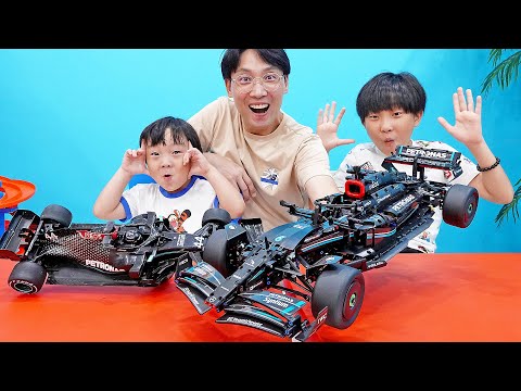 예준이와 예성이의 F1 자동차 장난감 조립놀이 수리놀이 레고 테크닉  F1 Car Toy Repair with <strong>Lego</strong> <strong>Technic</strong> Assembly
