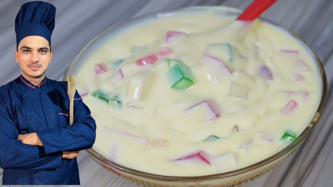 Easy Custard Recipe |Fruit Custard Recipe|Perfct 1 Litter Milk Custard|Lab e Shireen By Chef M Afzal