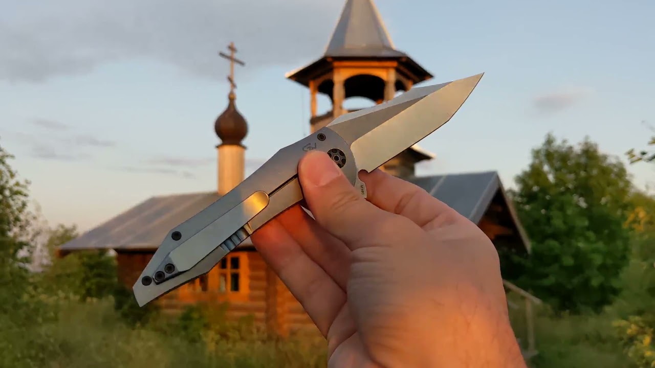 CKF GAVKO collaboration knife Tiger Flipper with M390 top blade titanium handle w/ bearings