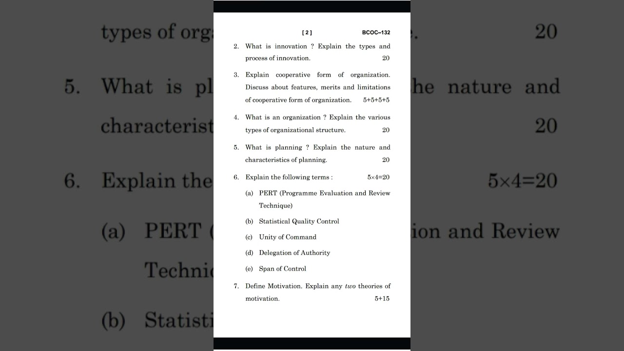 BCOC-132 : business organisation and management 