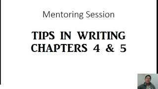 How to Write Thesis Chapter 4 and Chapter 5