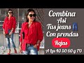 CÓMO LLEVAR PANTALONES JEANS 👖 CON PRENDAS ROJAS A LOS 40 50 60 Y 7O AÑOS MODA SEÑORAS MODERNAS 🧣