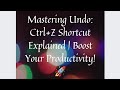 Mastering Undo: Ctrl+Z Shortcut Explained | Boost Your Productivity! 🚀 #shorts #short