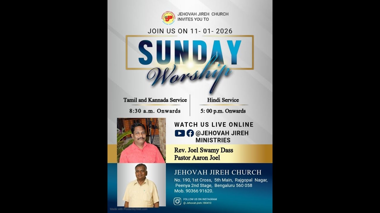 🔴 LIVE.SUNDAY KANNADA AND TAMIL SERVICE.15/2/2026