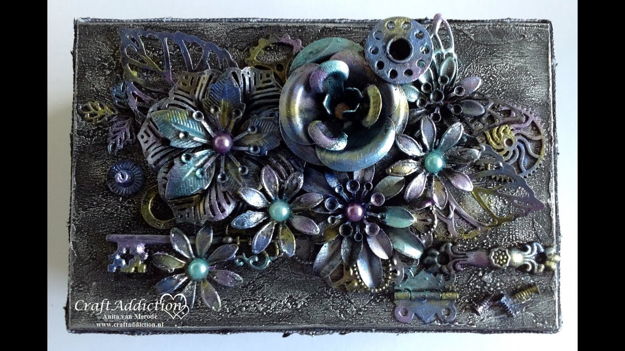 Mixed Media tutorial - Box with gilding wax- by Anita - YouTube
