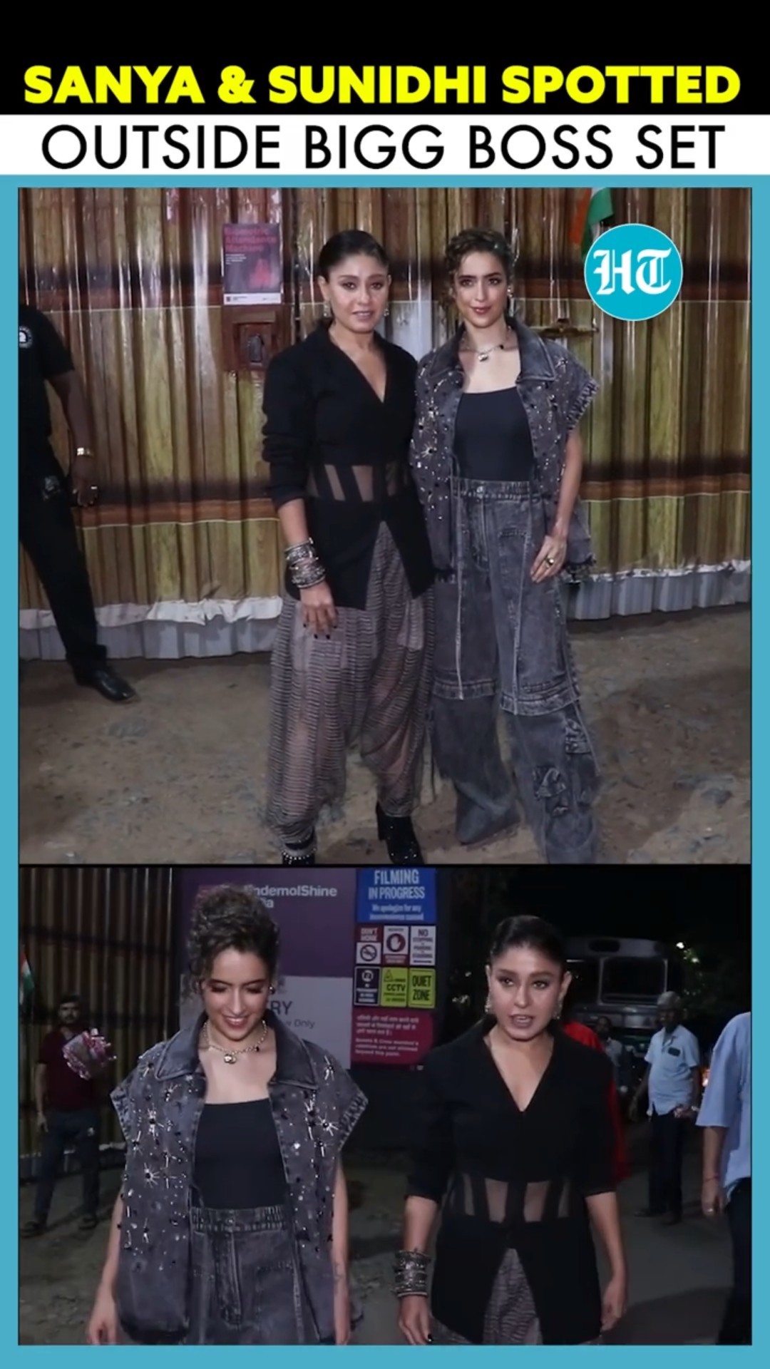 Sanya Malhotra \u0026 Sunidhi Chauhan Spotted Outside Bigg Boss Set