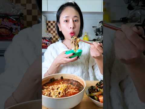 해장먹방🔥불닭미역탕면🔥 #mukbang #shorts
