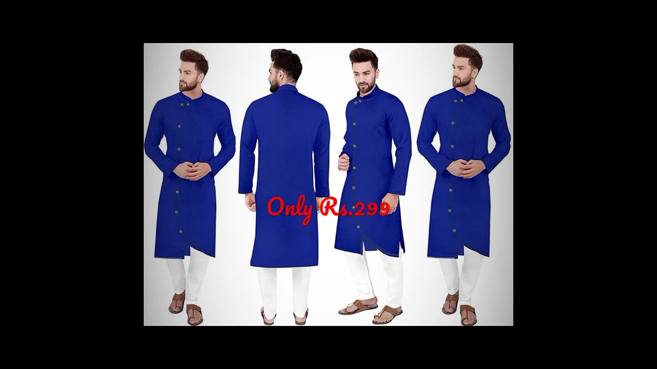 Men's Cross button Fancy Kurta/Men's Kurta Designs Latest 2021/Cotton Cross Kurta for Men