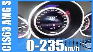 Mercedes Benz Cls 63 Amg S 4Matic 585 Hp Acceleration Test Fast 0-235 Kmh Autobahn