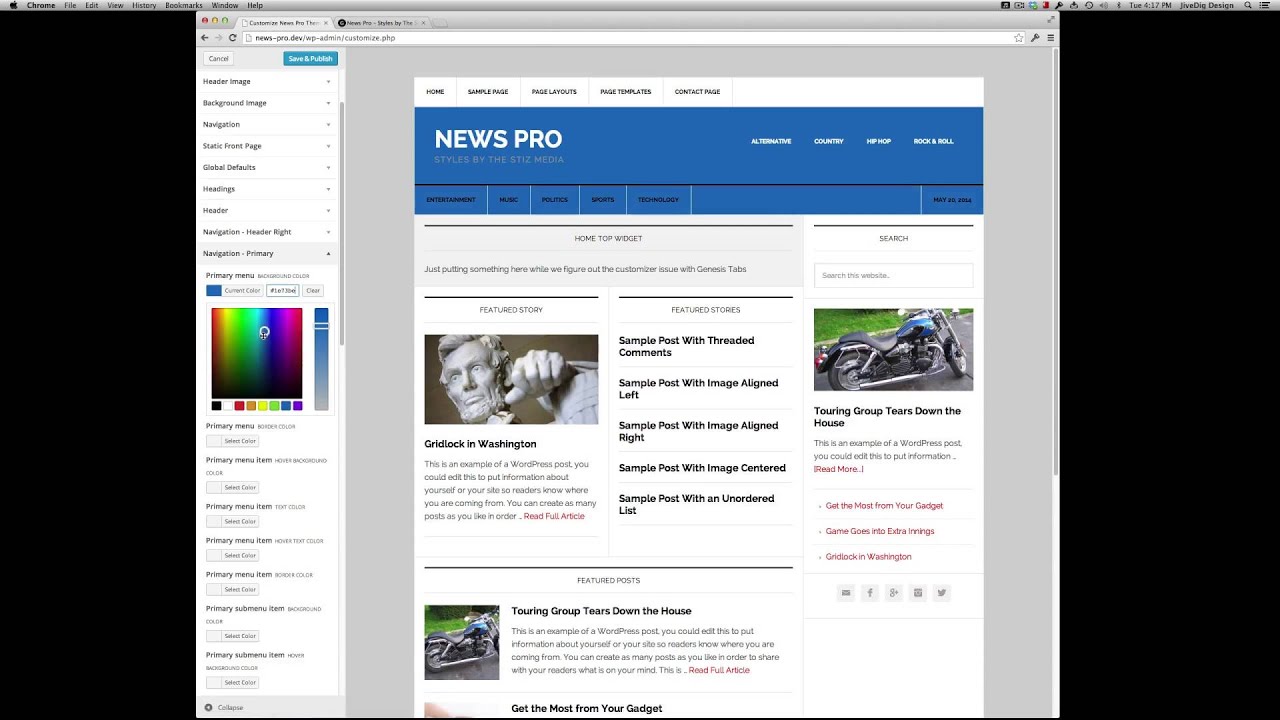 Customize the Genesis News Pro Theme in minutes without code - YouTube