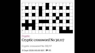 The Guardian Cryptic Crossword No. 30,117 - 21/09/2026
