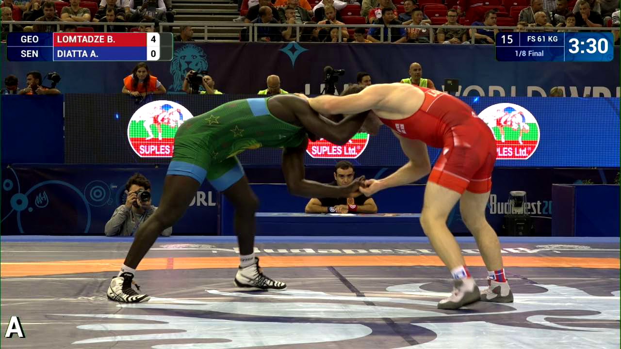 1/8 FS - 61 kg: B. LOMTADZE (GEO) v. A. DIATTA (SEN)
