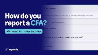 How to report CFA results in APA style, step by step