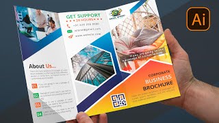Create Print Ready Tri Fold Brochure Design in Illustrator | Graphic Design