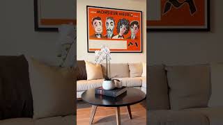 How to style artwork A classic vintage poster in a contemporary apartment Interior design luxe