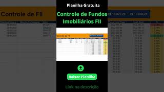 Planilha Controle de Fundos Imobiliários FII Gratuita