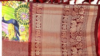 Soft Banarasi Silk Kalamkari Block Print Party Wear Saree #video #sareecollection #pattusarees screenshot 3
