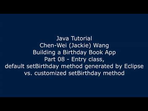 Java Tutorial Birthday Book App 08