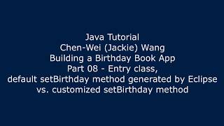 Java Tutorial Birthday Book App 08