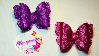 БАНТИК-БАБОЧКА из глиттерного фоамирана 🎀 Bow-butterfly from Foamiran