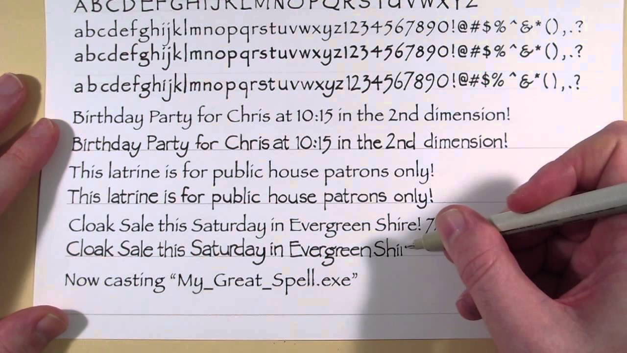 Learn to write in different fonts: Papyrus