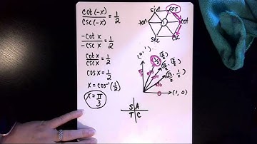 U7L3 Solving Trig Equations: cot(-x)/csc(-x)=1/2