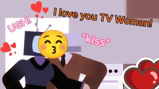 TV Woman xx Brown Cameraman: Please let me kiss you 😚 // Sus Skibidi Toilet //