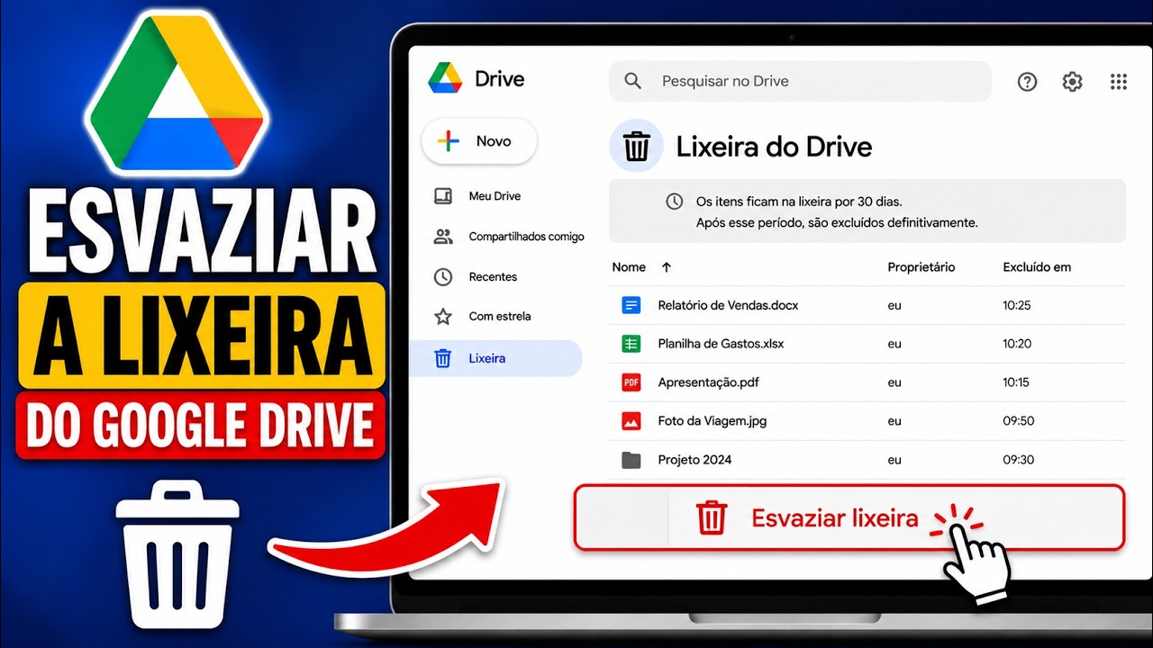 Vídeo do Tecnoflavio: como esvaziar a Lixeira do Google Drive
