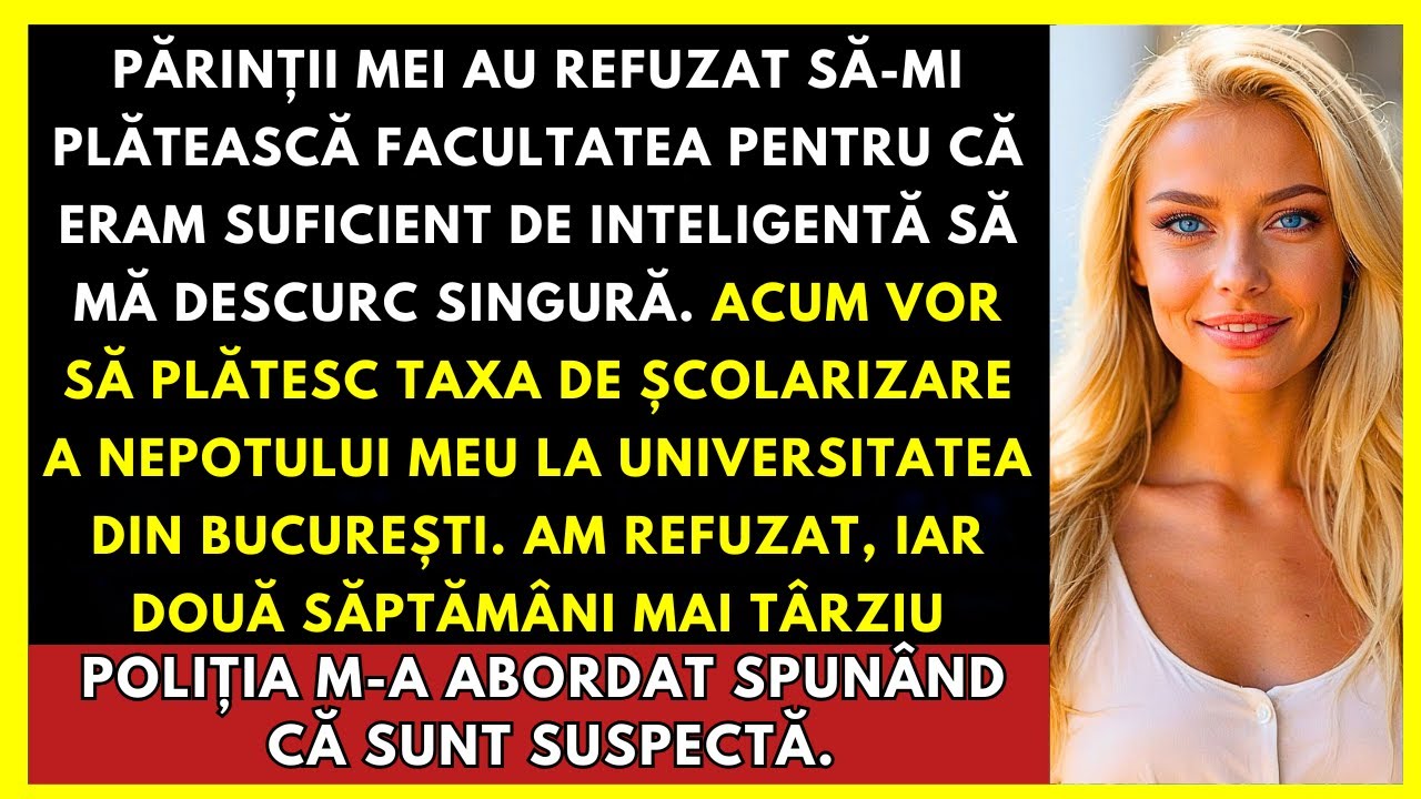 Părinții Mei Au Refuzat Să Îmi Plătească Facultatea Pentru Că Eram Deșteaptă. Acum Se Întorc...