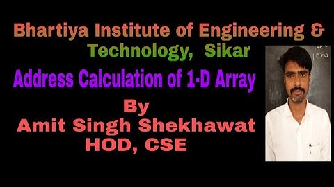 Address Calculation in 1D Array