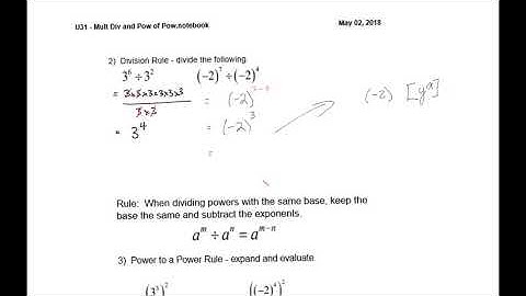 MBF3C 71 Exponent Laws