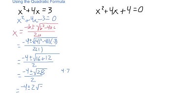 Algebra2 4.7 The Quadratic Formula