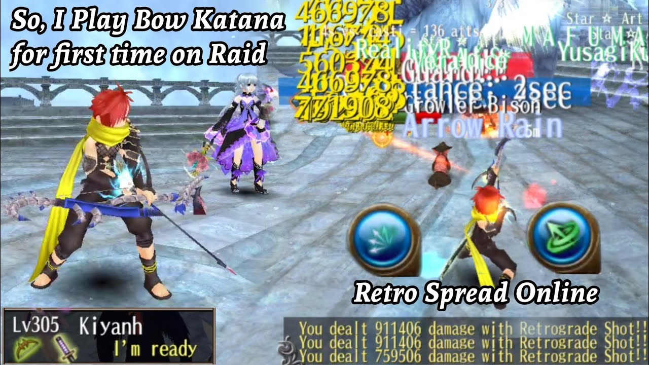 Toram Online - So, I Play Bow Katana for first time on Raid Bison (Bowtana DualKatana) 