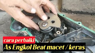 cara ganti as engkol motor beat,bongkar pasang engkolan motor beat yang macet dan keras