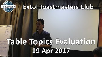 Extol TM Table Topics Evaluation Sessions 190417