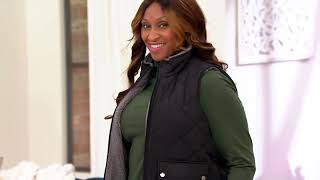Weatherproof Reversible Quilted Vest to Cozy Sherpa on QVC