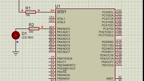 LED Blink in Atmega32 using Proteus