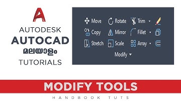 Autocad malayalam tutorials: MODIFY TOOLS