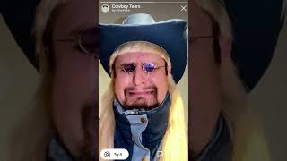 Oliver Tree shows off his crying cowboy tears Instagram filter #shorts