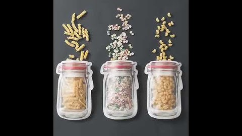 Transparent Zip Lock Mason Jar Food Storage Bags AL171 172 Video - Airlen Housewares