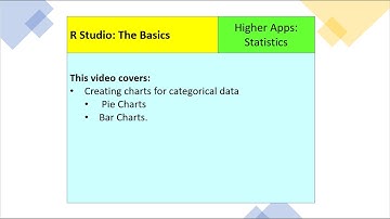 Higher Apps: R Studio Basics 2: Pie and Bar Charts for categorical data