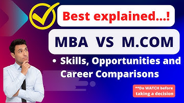 MBA vs M.Com Differences | Best Explained | Comparisons | Education | MBA or M Com after B.Com |