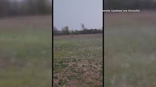 Raw video: Large hail hammers parts of Texas