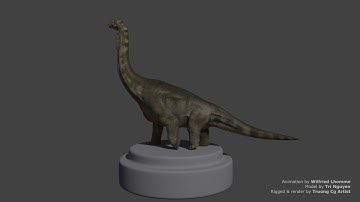 Brachiosaurus short walk cycle (full frame)