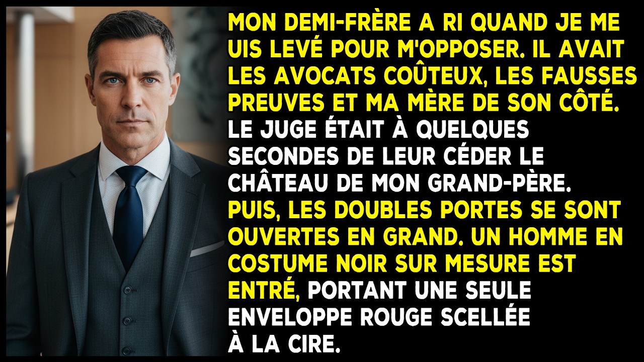 Mon demi-frère faisait tournoyer ses clés de Lamborghini au tribunal. Un étranger en noir est entré
