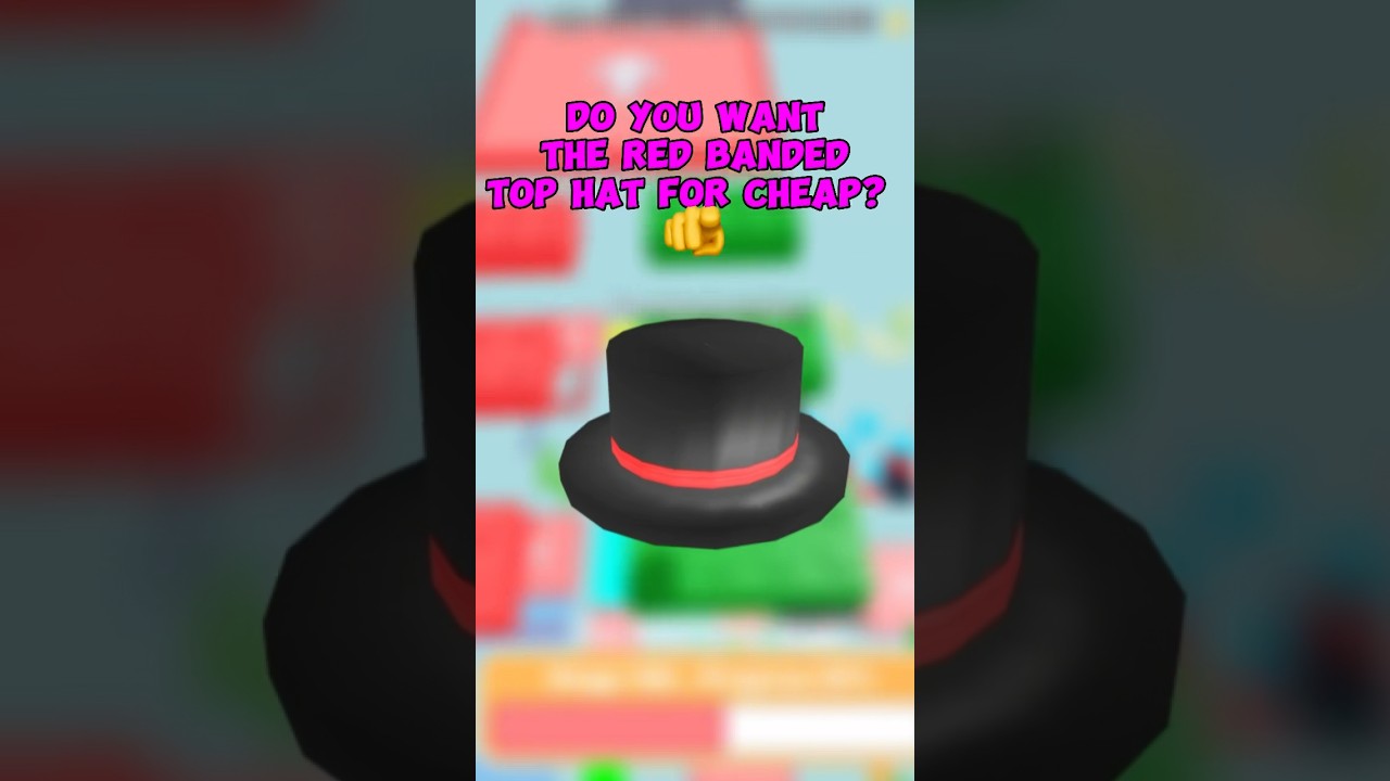 Fake Roblox Limited UGC Red Banded Top Hat for ONLY 150 robux 