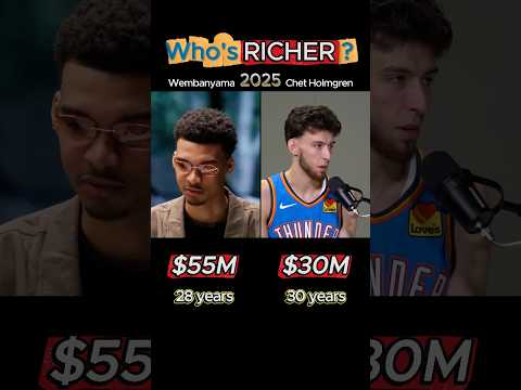 Wembanyama vs. Chet Holmgren: Who’s Richer? #networthcomparison #wembanyama #chetholmgren #nba