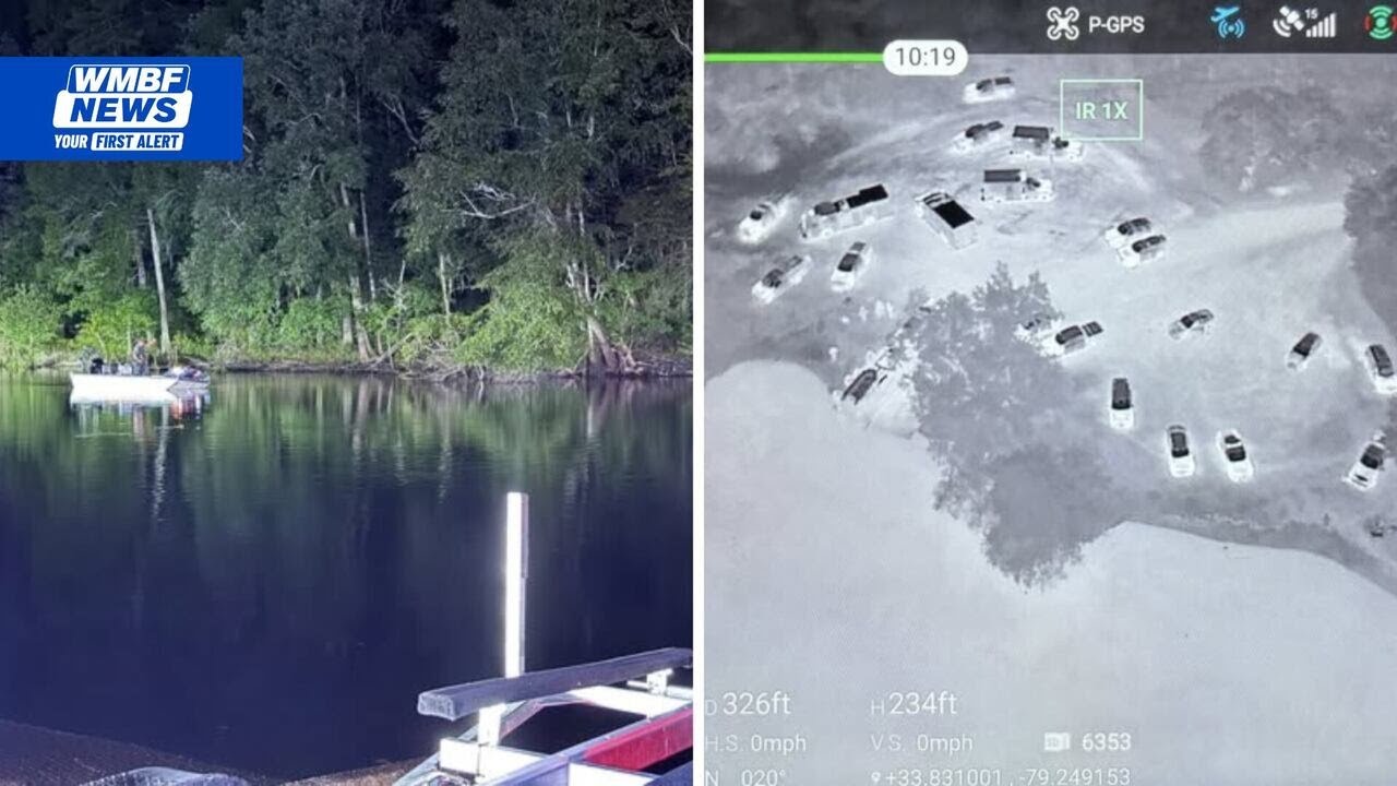 Police chase in Horry County ends with car crashing into river - YouTube