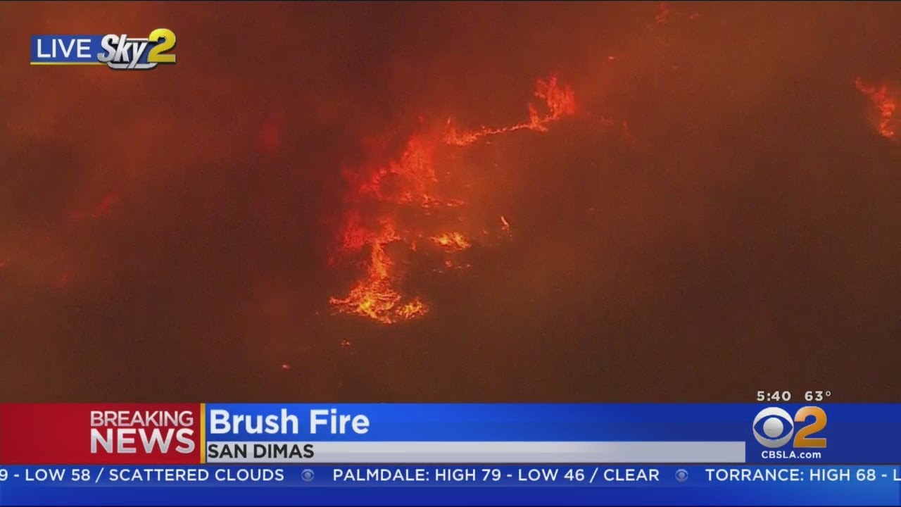 Two-Alarm Brush Fire Breaks Out In San Dimas, Grows To 60 Acres - YouTube