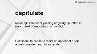capitulate Meaning